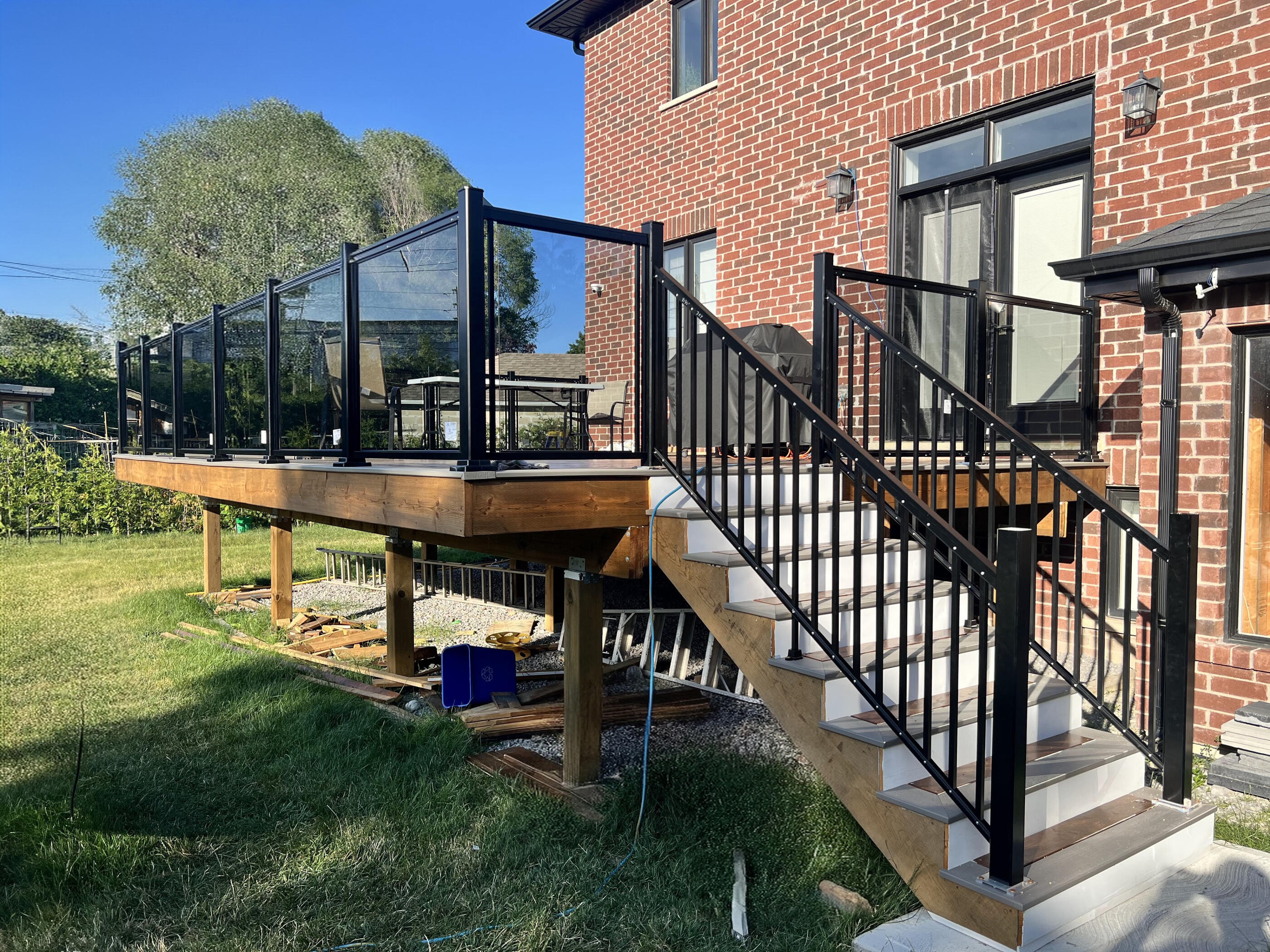 Glass Railing with Aluminum railing stairs- Scarborough ON